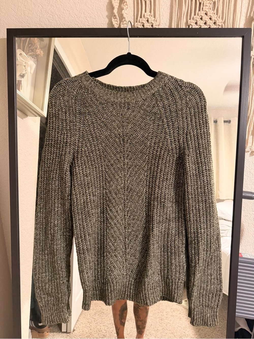 Express Marled Olive Crewneck Sweater